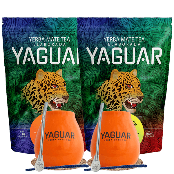 Set di Yerba Mate Yaguar Naranja 500g + Yaguar Menta Limon 500g
