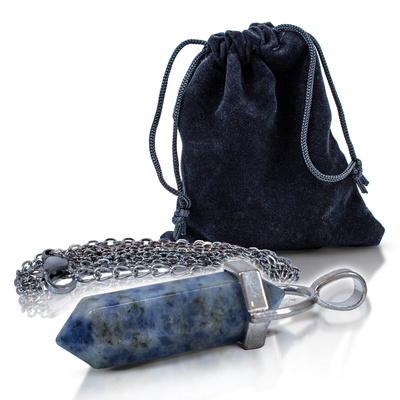 Ciondolo con Blue Spot Stone  in sacchetto + catena