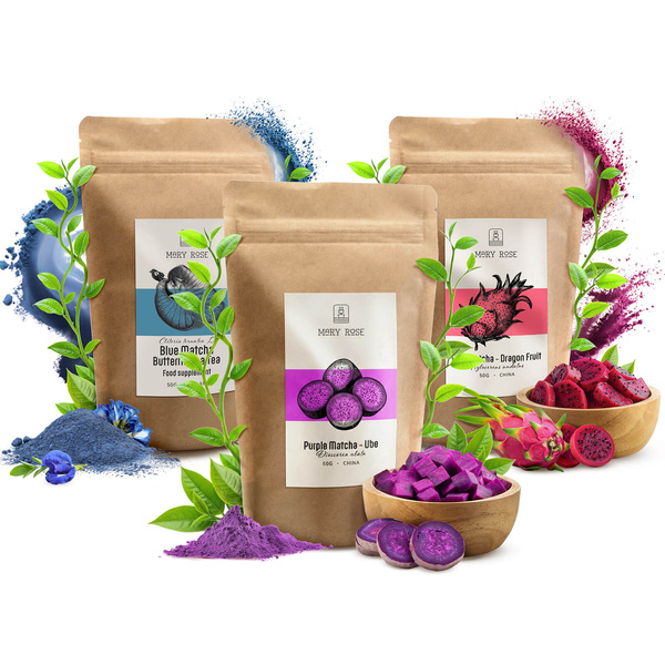 Set di matcha colorati: Blue Matcha + Pink Matcha + Purple Matcha