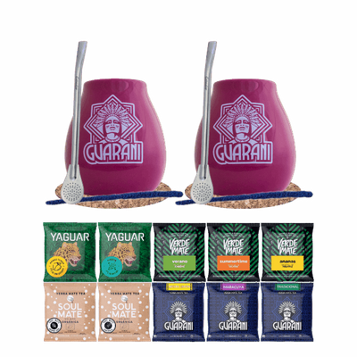 Set di Yerba mate 2x Tazza di Mate + 2x Bombilla 10 x 50 g