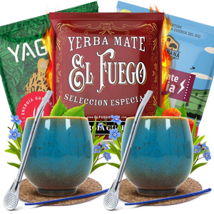Set PER DUE di Yerba Mate Energia Zucca di mate Bombilla
