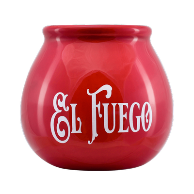 Calabash in ceramica con logo El Fuego (rosso) 300ml