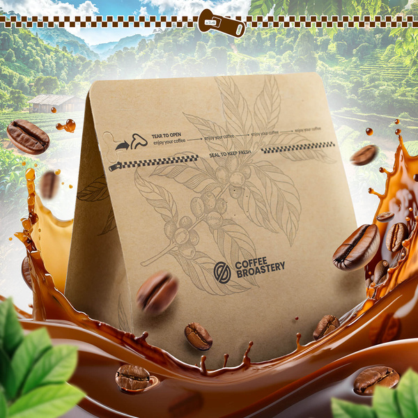 Bro Coffee Roastery - Caffè in grani interi India Karnataka Premium 400g