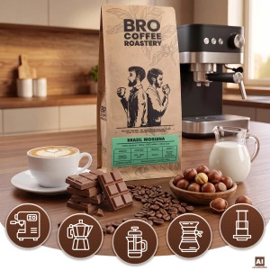 Bro Coffee Roastery – Caffè in grani interi Brazil Mogiana Premium 1 kg