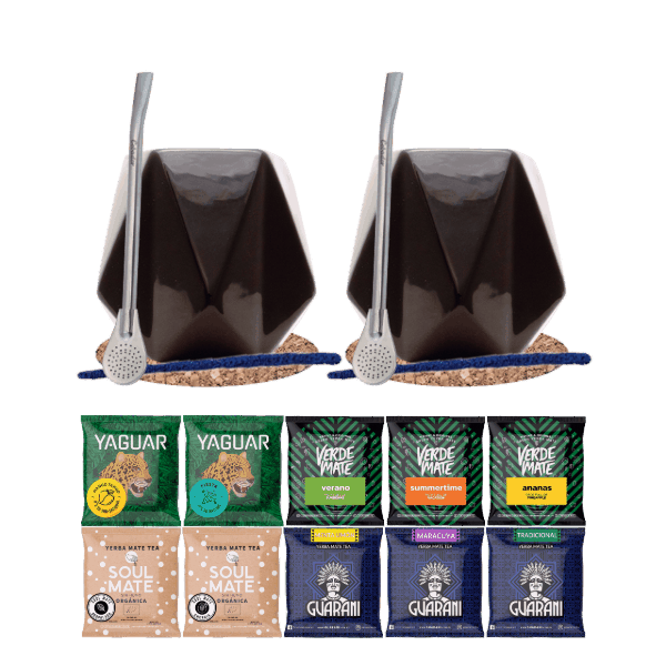 Set di Yerba Mate 10x50g 2x Tazza di mate + 2x Bombilla