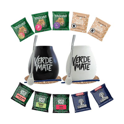 Set di Yerba Mate 10x50g 2x Tazza di mate + 2x Bombilla