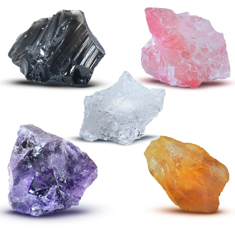 Set di pietre naturali e cristalli - esoterismo, yoga, meditazione