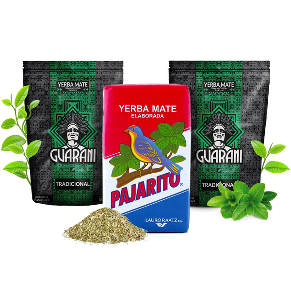 Set di Yerba Mate Elaborada: 2x Guarani + 1x Pajarito