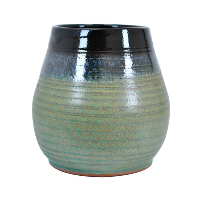 Tazza di mate in ceramica Niebla (nero-verde) 300 ml – Serie Crater