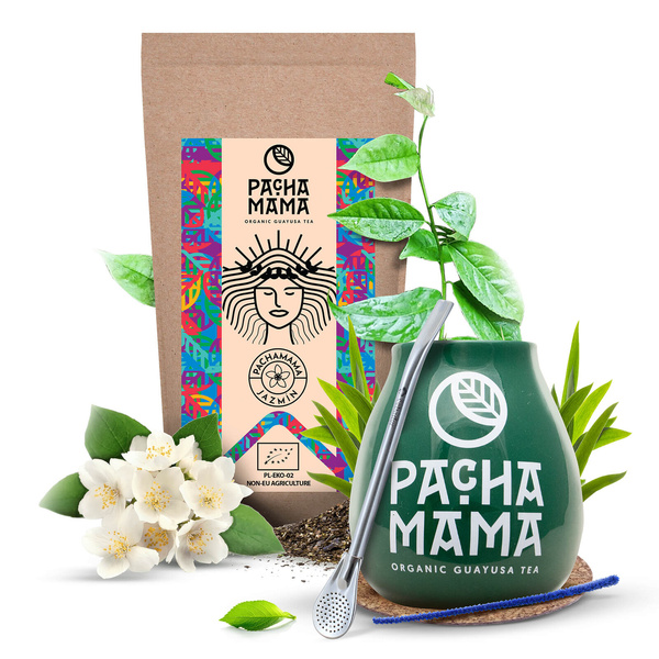 Set di Guayusa Pachamama Jazmín 100g + Tazza di mate + Bombilla