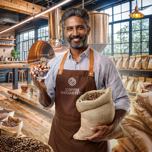 Bro Coffee Roastery - Caffè in grani interi India Karnataka Premium 400g