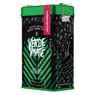 Yerbera – Scatola di latta + Verde Mate Green Very Strawberry 0,5 kg