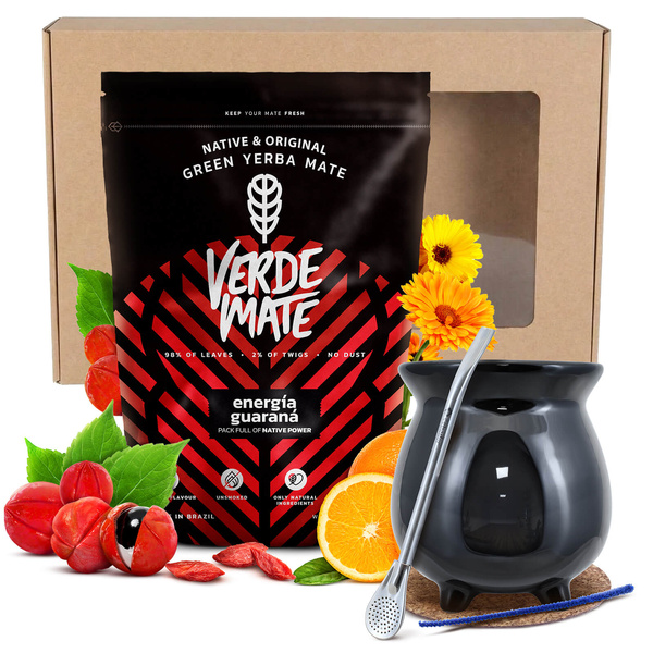 Set regalo di Yerba Mate: Verde Mate Energía Guaraná + Tazza di mate + Bombilla