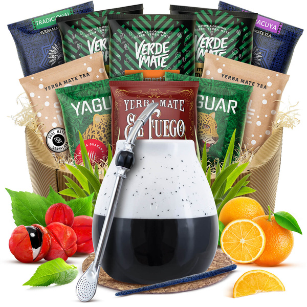 Set regalo di Yerba Mate tazza bombilla 10x50g