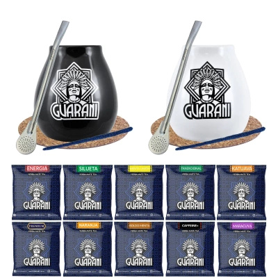 Set di Yerba mate 2x Tazza di Mate + 2x Bombilla 10 x 50 g