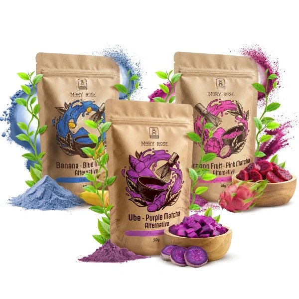 Set di matcha colorati: Blue Matcha + Pink Matcha + Purple Matcha
