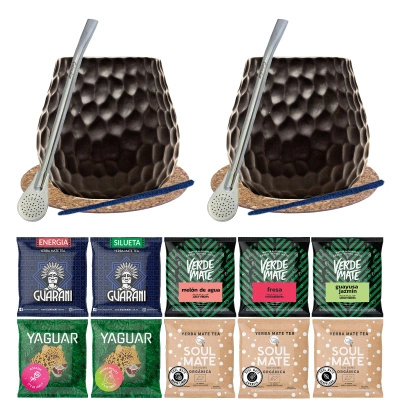 Tè mate Set per due Bombilla Gourd 10x50g