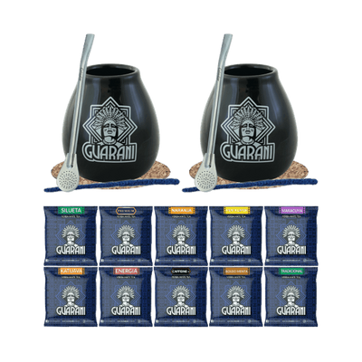 Set di Yerba mate 2x Tazza di Mate + 2x Bombilla 10 x 50 g