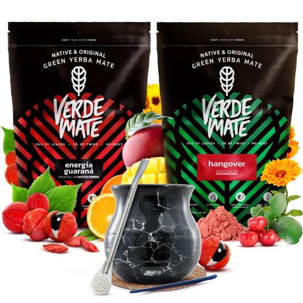 Set Yerba mate Verde Mate bombilla in ceramica calabash