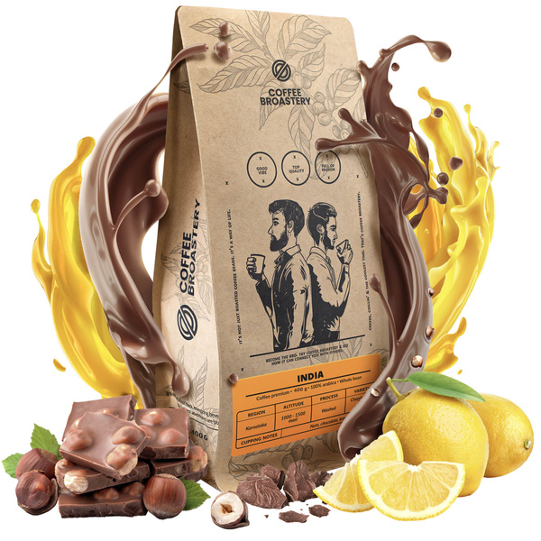 Bro Coffee Roastery - Caffè in grani interi India Karnataka Premium 400g