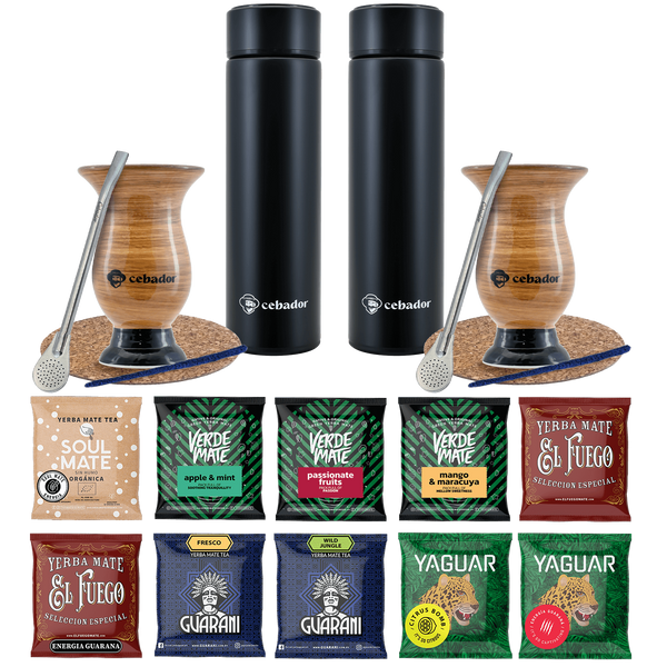 Yerba Mate Thermos Bombilla Set per due 500g