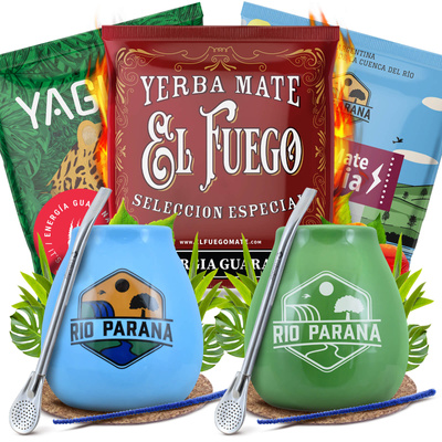 Set PER DUE di Yerba Mate Energia Zucca di mate Bombilla