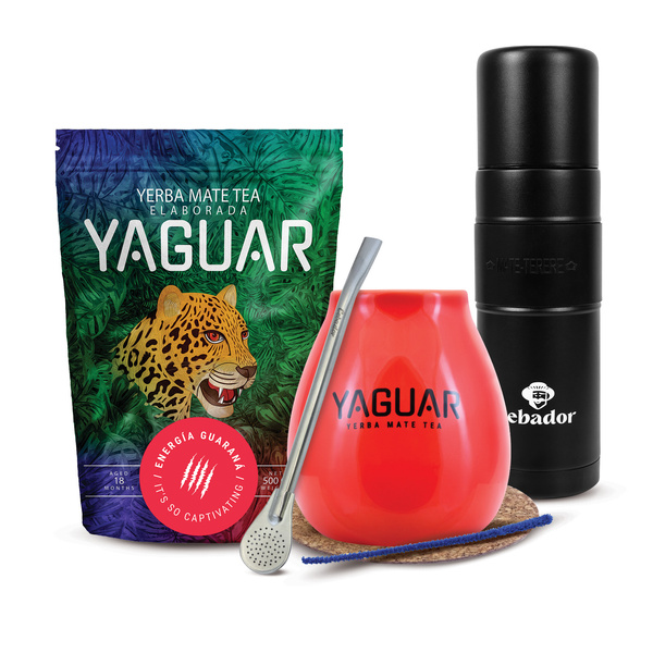 Set di Yerba Mate Yaguar 500g 0,5kg Yerbomos XL + Tazza di mate + Bombilla