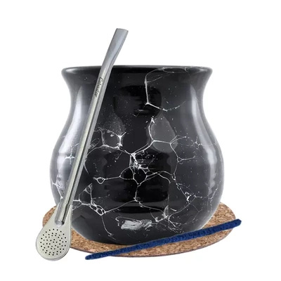 Yerba Mate Matero Set Bombilla Zucca 19cm