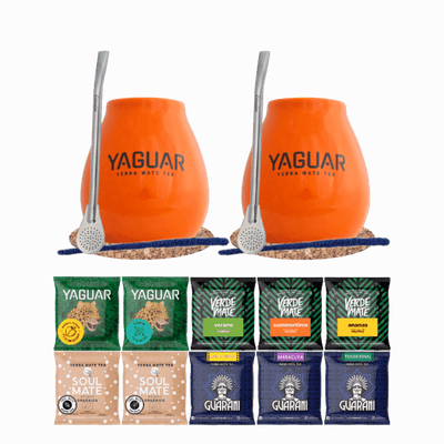Set di Yerba Mate 10x50g 2x Tazza di mate + 2x Bombilla