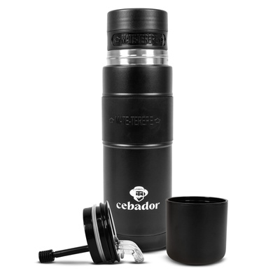 Yerbomos XL ALL IN ONE - 750ml - Tazza di mate, thermos e bombilla in uno (nero)