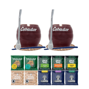 Set di Yerba mate 2x Tazza di Mate + 2x Bombilla 10 x 50 g