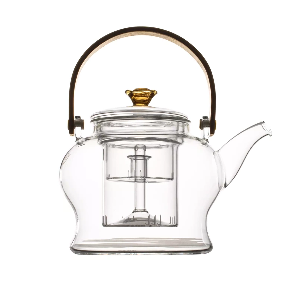 Teiera in vetro con fiori, teiera, regalo per gli amanti del tè