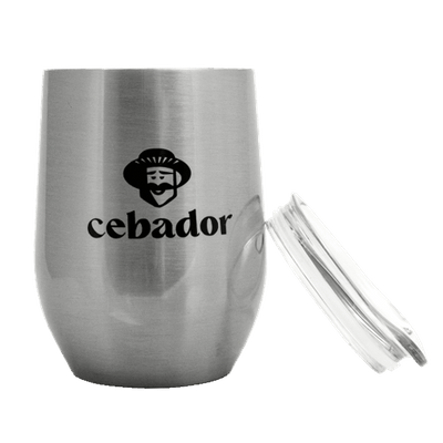 TermoLid – tazza termica per yerba mate con coperchio – Cebador (argento) – 350 ml
