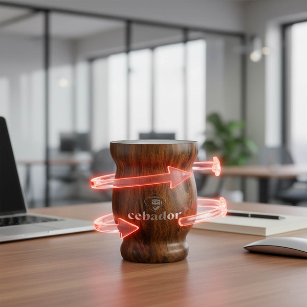 TermoMate Cebador – tazza termica per yerba mate – 190 ml (effetto legno)