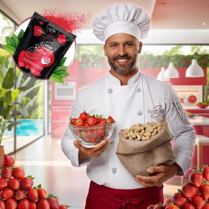 Nustino – Burro di arachidi in polvere – Strawberry (senza zucchero aggiunto) 400 g