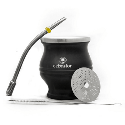 TermoColador – tazza per maté + filtro + bombilla – nero