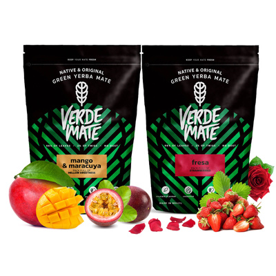 Yerba Verde Mate Mango Frutto della Passione Fragola 2x500g