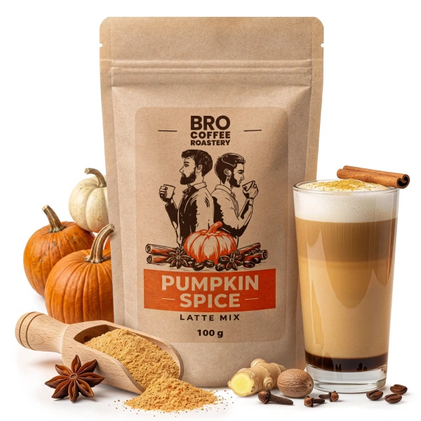 Set per Pumpkin Spice Latte: caffè Bro Coffee Roastery Brazil Cerrado 1kg + Pumpkin Spice Latte Mix 100g