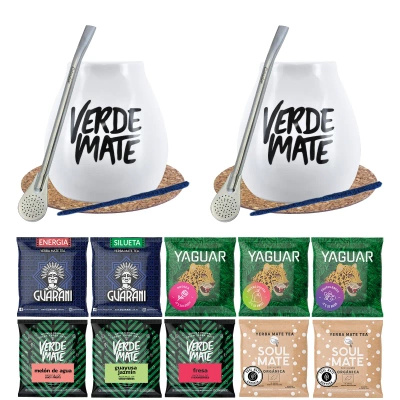 Set Yerba Mate Verde 10x50g Zucca Mate x2 500g