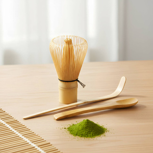 Set di accessori per il tè matcha in bambù: frusta chasen + paletta chashaku + cucchiaio