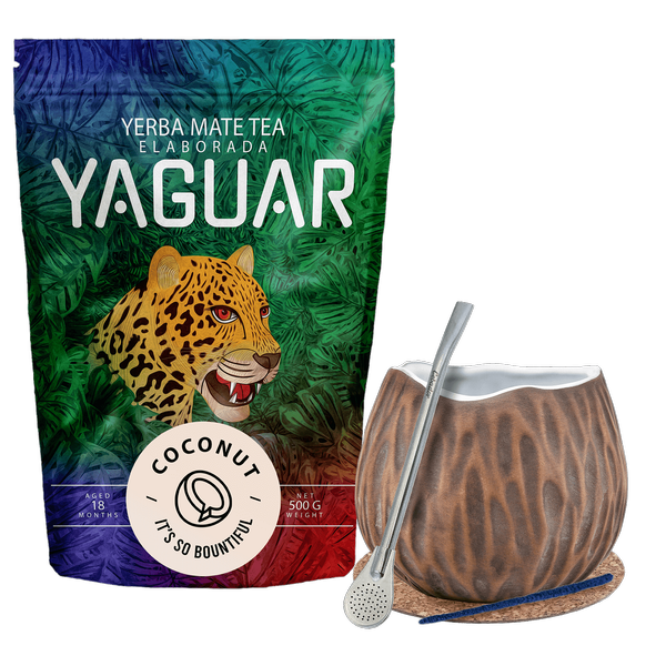 Starter Set Yerba Mate Yaguar Cocco 500g