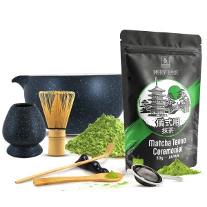 Set cerimoniale per preparare il tè matcha: matcha BIO giapponese 30g + accessori