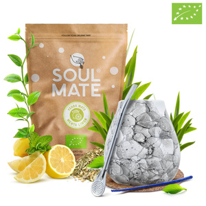 Set di Yerba Mate Soul Mate Organica Menta Limon 500g 0,5kg Tazza di mate + Bombilla