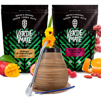 Set Yerba mate Verde Mate bombilla in ceramica calabash