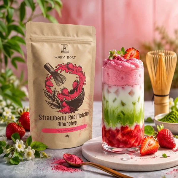 Mary Rose – Red Matcha Alternative – Fragola (in polvere) 50 g