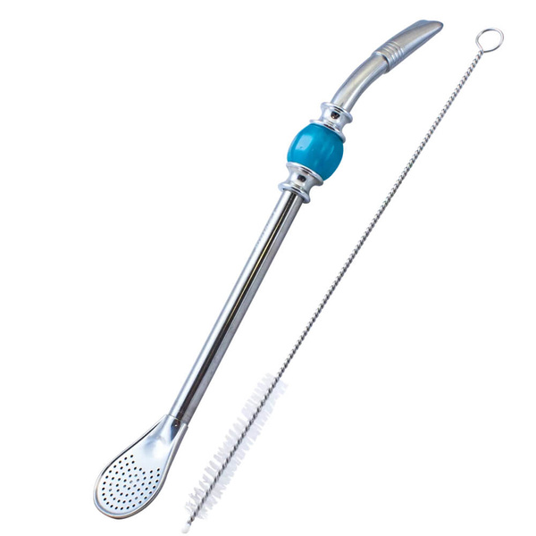 Bombilla Grande con pietra blu