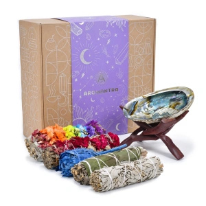 Set regalo esoterico: incenso naturale di salvia bianca + accessori