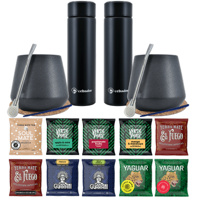 Yerba Mate Thermos Bombilla Set per due 500g