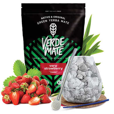 Set di Yerba Mate Verde Mate Raspberry 500g Tazza di mate + Bombilla
