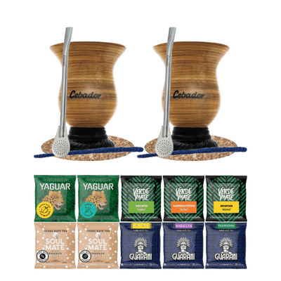 Set di Yerba Mate 10x50g 2x Tazza di mate + 2x Bombilla